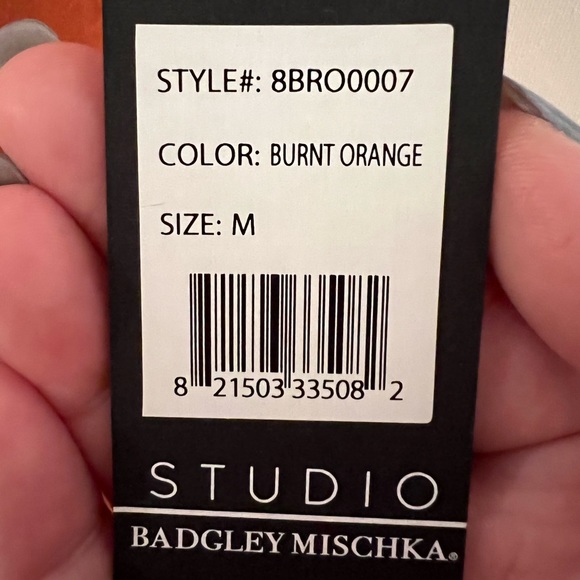 13. SP And 14. M/M Studio Badgley Mischka dark Orange bodysuit, shoulder pads - Picture 12 of 16